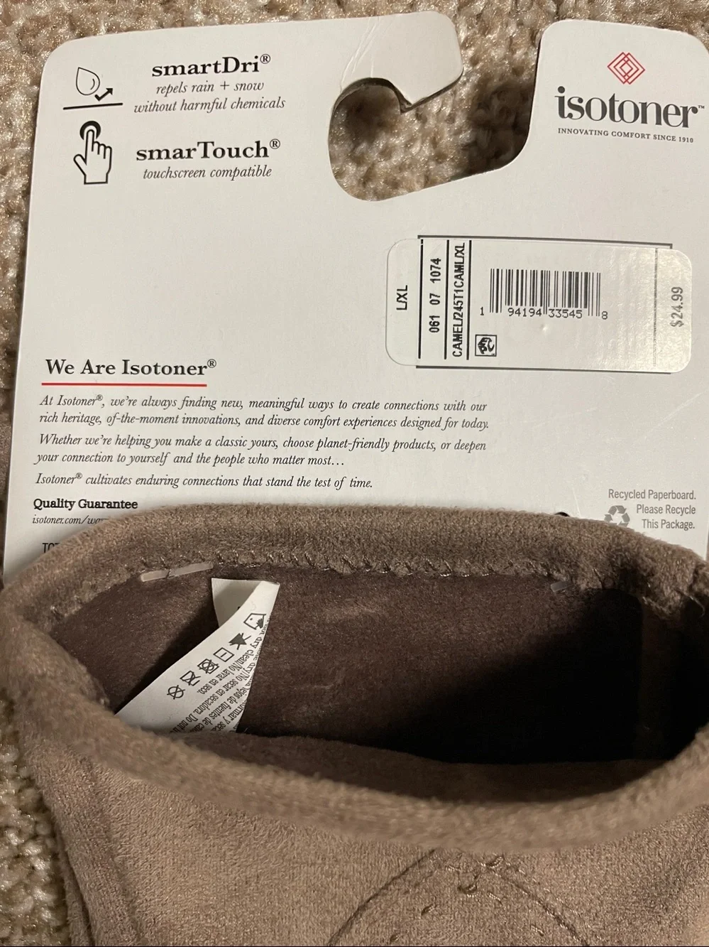 NWT Isotoner Tan Gloves